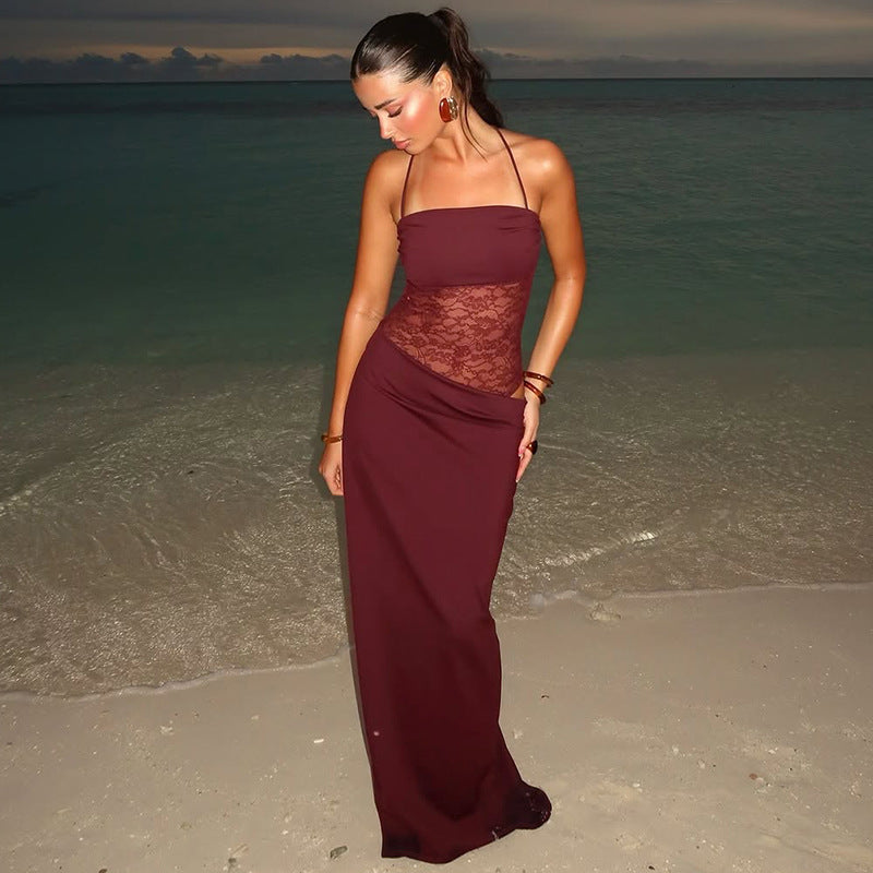 Robe Longue Bandeau Dentelle