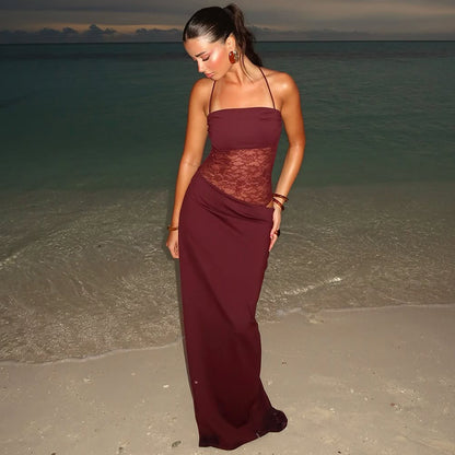 Robe Longue Bandeau Dentelle
